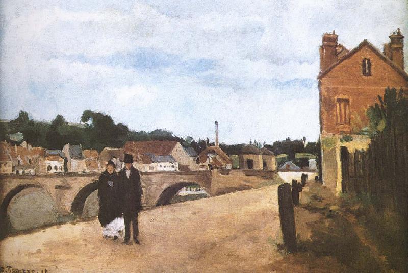 Camille Pissarro Pang plans Schwarz bridge oil painting image